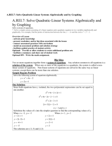 A.REI.7: Solve Quadratic-Linear Systems Algebraically and