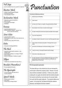 Punctuation Worksheet - St. Ivo School