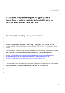 Coagulation competence for predicting perioperative hemorrhage in