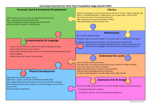 Curriculum Overview for Early Years Foundation Stage