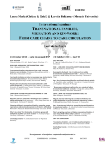 Transnational families, migration and kin-work: