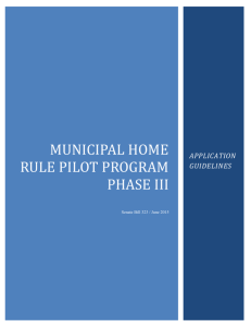 mUNICIPAL HOME RULE PILOT PROGRAM PHASE III