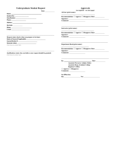 Undergraduate Student Request Form