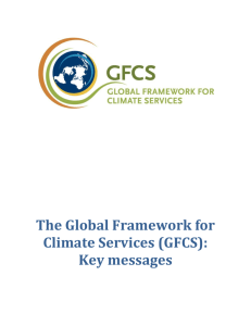 The Global Framework for Climate Services (GFCS): Key messages