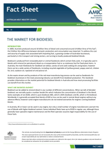 The Market for Biodiesel - Australian Meat Industry Council