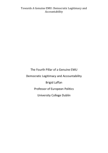 Towards A Genuine EMU: Democratic Legitimacy and Accountability