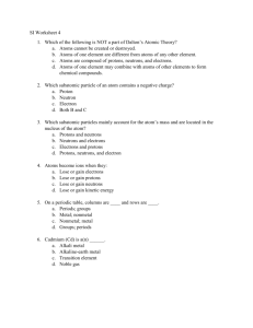 SI Worksheet 4 Which of the following is NOT a part of Dalton`s
