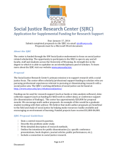 Social Justice Research Center (SJRC) Application for