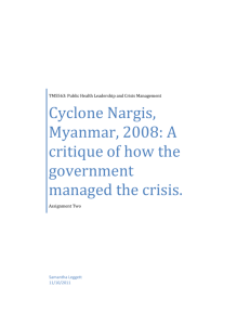 Cyclone Nargis, Myanmar, 2008: A critique of how