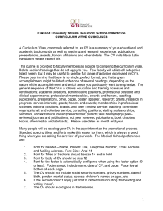 OUWB School of Medicine CV Format