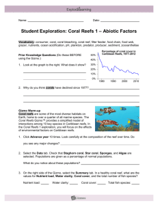 Student Exploration: Coral Reefs 1 – Abiotic Factors