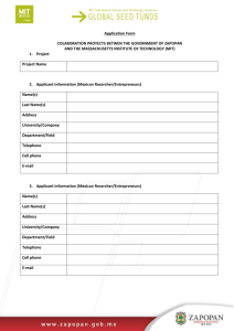 Application Form COLABORATION PROYECTS BETWEN THE