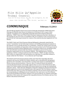 COMMUNIQUE February 13,2013 - File Hills Qu`Appelle Tribal