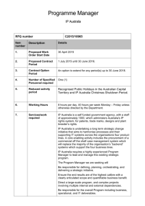 RFQ C2015-10965 - Programme Manager