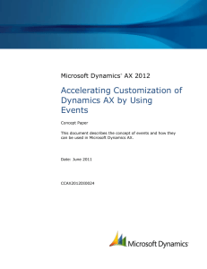 Accelerating Customization of Dynamics AX by Using Events