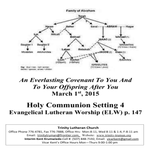 March 1, 2015 Bulletin - Trinity Lutheran Church