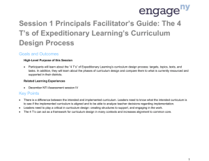 The 4 T`s of Expeditionary Learning`s Curriculum