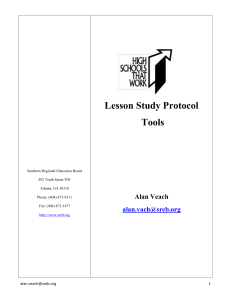 Lesson Study Protocol Tools - High Schools that Work, HSTW Ohio