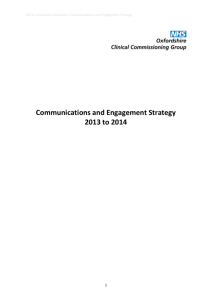 Communications and Engagement Strategy 2013 to 2014