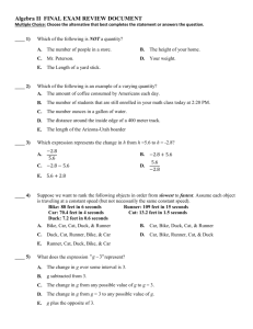 Algebra II FINAL EXAM REVIEW DOCUMENT