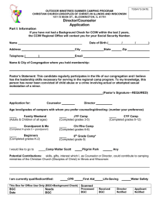 Counselor Director Application