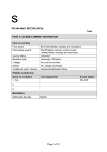 Programme Specification - University of Brighton