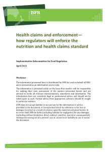 Health claims and enforcement