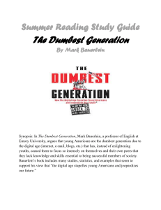 The Dumbest Generation Study Guide