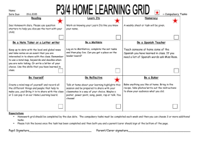 P3 4 Home Learning Grid