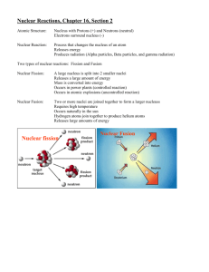 Nuclear Reactions, Chapter 16, Section 2