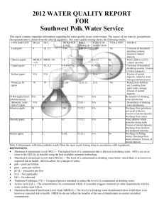 2012 Consumer Confidence Report-Southwest Polk