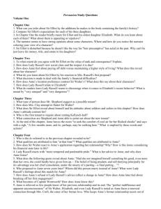 Persuasion Study Questions Volume One Chapter One 1. What can