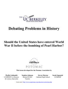 Structuring a Student Debate - UC Berkeley History