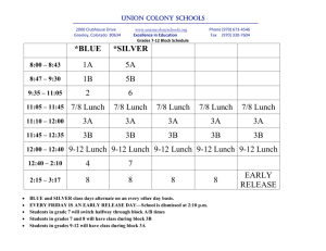 Grades 7-12 Bell Schedule - Union Colony Preparatory School