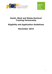 South, West and Wales Doctoral Training Partnership Eligibility and