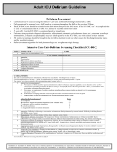 Adult ICU Delirium Guideline (University of Rochester