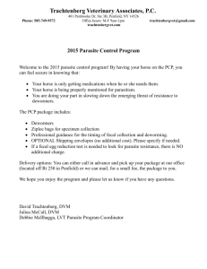 2015 Parasite Control Program