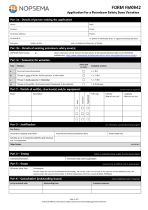 FORM FM0942 Application for a Petroleum Safety Zone