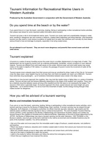 Tsunami Information for Recreational Marine Users in Western