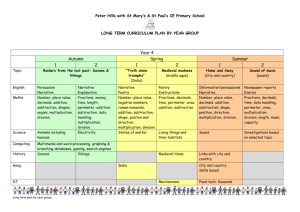Year four planner - Peter Hills with St Mary`s & St Paul`s