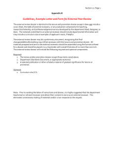 Sample Letter to External Reviewer