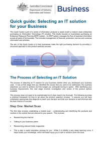 Quick guide: Selecting an IT solution for your