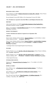 grade 7 – 2014 -2015 booklist