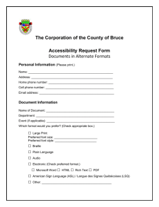 Accessibility Request Form (Word version)
