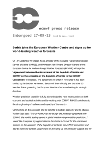 ECMWF press release