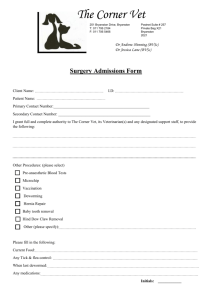 Surgery Admission Form