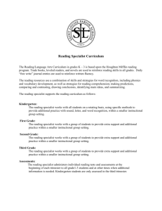 Reading Specialist Curriculum 11-12