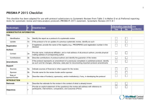 Operationalized Checklist from BMC Systematic Reviews
