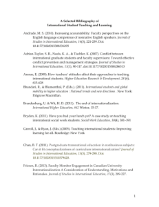 A Selected bibliography of int`l student teaching and learning