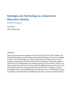 Nostalgia and Technology as components Masculine identity